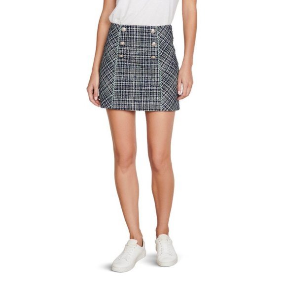 NWT Veronica Beard navy blue plaid mini skirt, 8 - Picture 7 of 16